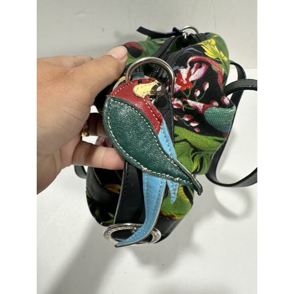 Tosca Blu Bag Purse Satchel Rainforest Y2K Handbag Canvas Parrot Keychain - Picture 2 of 13